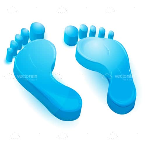 Abstract Blue 3D Footprints